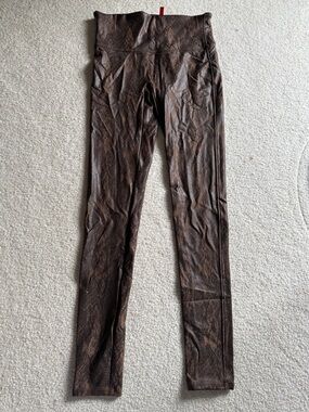 SPANX Brown Snake-Print High-Waist Leggings